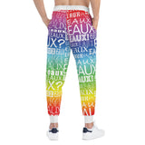 EAUX WHITE ON RAINBOW ATHLETIC JOGGERS