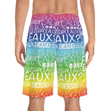 EAUX WHITE ON RAINBOW BOARD SHORTS