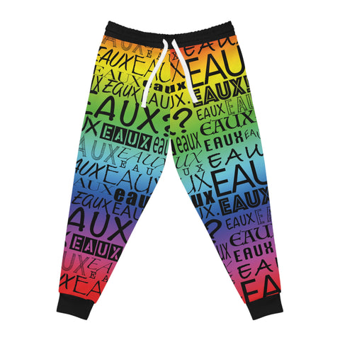 EAUX BLACK ON RAINBOW ATHLETIC JOGGERS