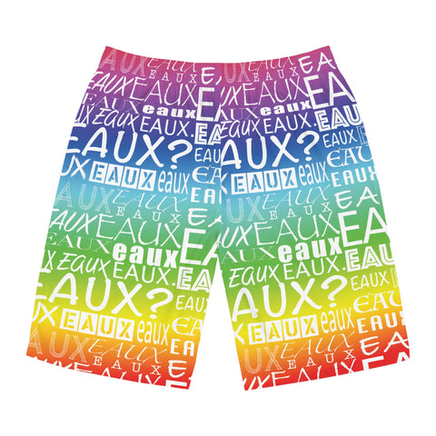 EAUX WHITE ON RAINBOW BOARD SHORTS