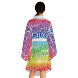 EAUX WHITE ON RAINBOW KIMONO