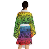 EAUX BLACK ON RAINBOW KIMONO