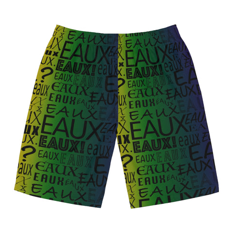 EAUX BLACK ON MARDI GRAS BOARD SHORTS