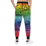EAUX BLACK ON RAINBOW ATHLETIC JOGGERS