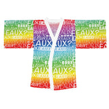 EAUX WHITE ON RAINBOW KIMONO