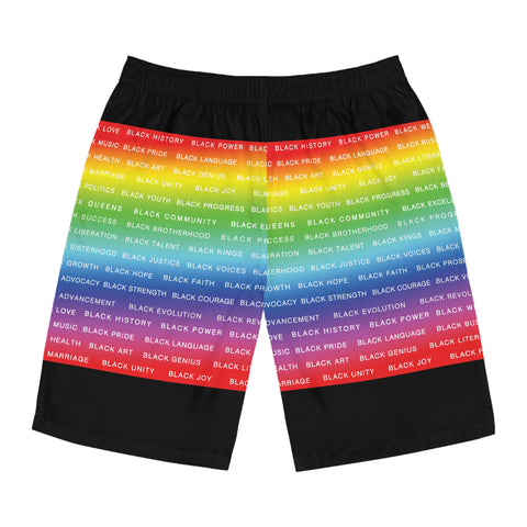 BLACK MAGIC RAINBOW WHITE  BOARD SHORTS