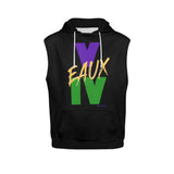 BLACK/MARDI GRAS SLEEVELESS HOODIES
