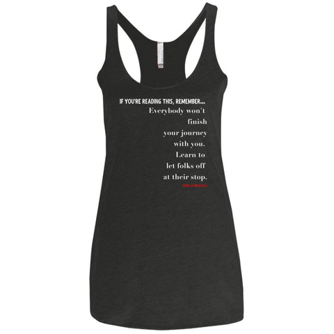 Let People Off At Their Stop Racerback Tank