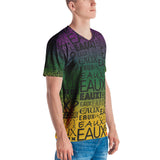 MARDI GRAS ALLEAUXVER BLACK Men's V NECK T-shirt