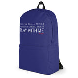 BLUE/WHITE YOU CAN DO ALL THINGS THROUGH CHRIST Backpack