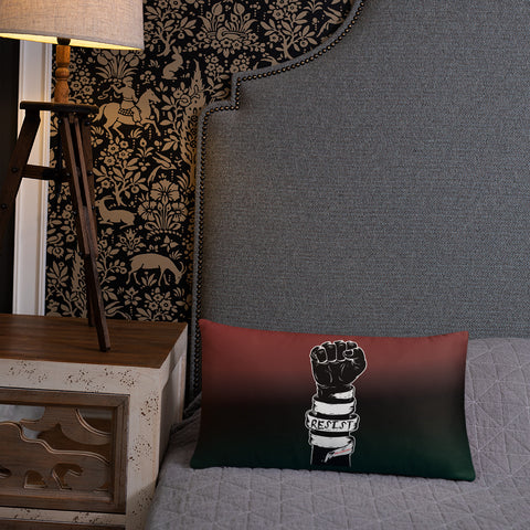 RED/BLACK/GREEN RESIST FIST THROW PILLOWS