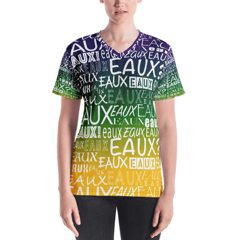 MARDI GRAS/WHITE ALLEAUXVER Women's V-neck