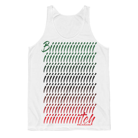 WHITE/RED/BLACK/GREEN BIIIIIIIIIIIIIIIIIIIIITCH Unisex Classic Fit Tank Top