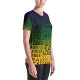 MARDI GRAS/BLACK ALLEAUXVER Women's V-neck