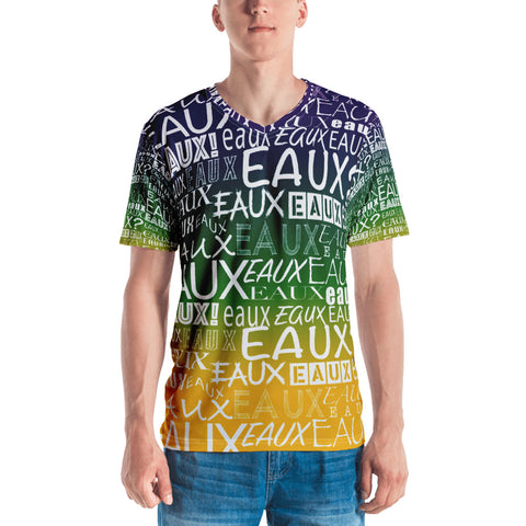 MARDI GRAS/WHITE ALLEAUXVER Men's V-Neck T-shirt