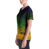 MARDI GRAS/BLACK ALLEAUXVER Women's V-neck