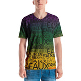 MARDI GRAS ALLEAUXVER BLACK Men's V NECK T-shirt