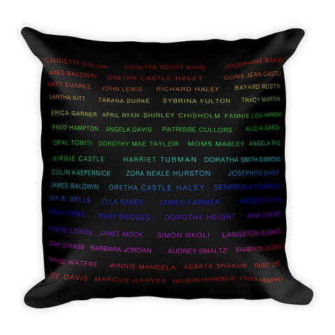 BLACK/RAINBEAUX ACTIVIST THROW PILLOW CASE w/ stuffing