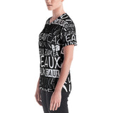BLACK/WHITE ALLEAUXVER Women's V-neck