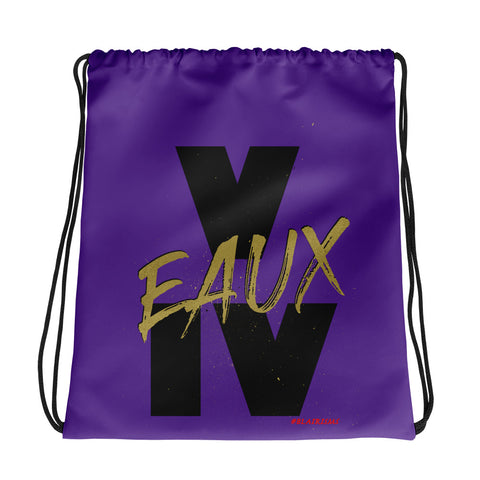 V EAUX IV PURPLE AND GOLD Drawstring bag