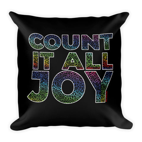 BLACK/RAINBEAUX COUNT IT ALL JOY THROW PILLOWS