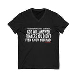 GOD WILL ANSWER UNISEX V-NECK T-SHIRT