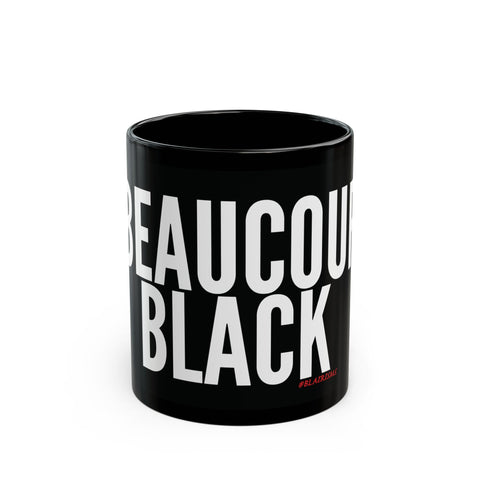 BEAUCOUP BLACK - WHITE CERAMIC MUG - BLACK 11OZ