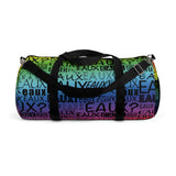 EAUX - BLACK ON RAINBOW DUFFEL BAG