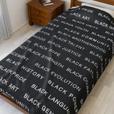 BLACK MAGIC WHITE LETTERS PLUSH BLANKET