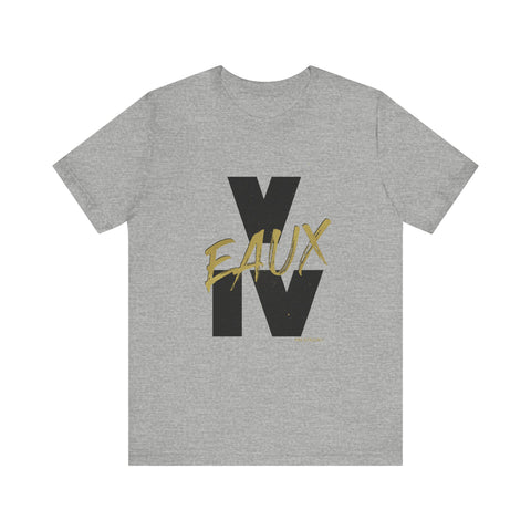 V EAUX IV - BLACK W/ GOLD EAUX UNISEX SHORT SLEEVE T-SHIRT