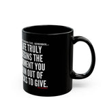 LIFE TRULY BEGINS CERAMIC MUG - BLACK 110Z, 150Z