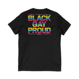 BLACK GAY PROUD UNISEX V-NECK T-SHIRTS