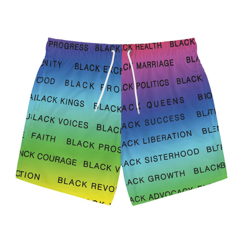 BLACK MAGIC RAINBOW BLACK SWIM TRUNK