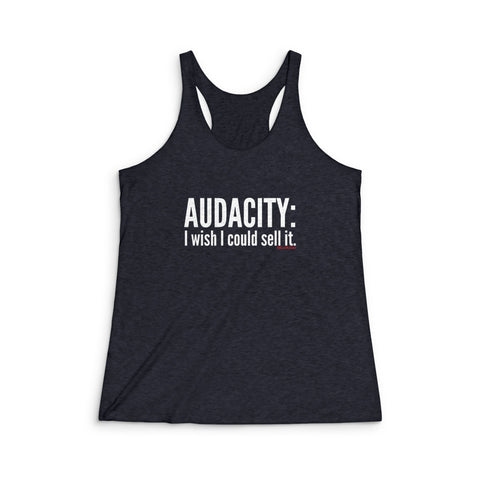 Audacity_white RACERBACK TANK TOP