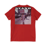 STAND - WHITE UNISEX V-NECK T-SHIRT