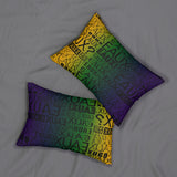 EAUX - BLACK ON MARDI GRAS  LUMBAR PILLOW