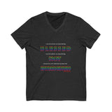 BLACK QUEER RAINBOW UNISEX V-NECK T-SHIRTS