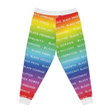BLACK MAGIC RAINBOW WHITE ATHLECTIC JOGGERS