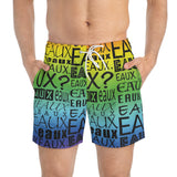 EAUX BLACK ON RAINBOW  SWIM TRUNKS