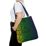 EAUX - BLACK ON MARDI GRAS TOTE BAG