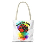 BLACK GAY PROUD FIST TOTE BAG
