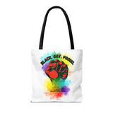 BLACK GAY PROUD FIST TOTE BAG