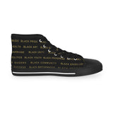 BLACK MAGIC - BLACK GOLD HI-TOP SNEAKERS WHITE SOLE