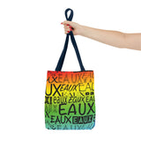 EAUX - BLACK ON RAINBOW TOTE BAG