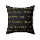 BLACK MAGIC - BLACK GOLD THROW PILLOW
