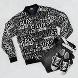 EAUX WHITE AOP MEN'S BOMBER JACKET