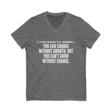 GROWTH AND CHANGE UNISEX V-NECK T-SHIRTS