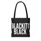 BLACKITY BLACK - WHITE TOTE BAG