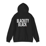 BLACKITY BLACK - WHITE UNISEX HOODIE