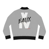 V EAUX IV - WHITE W/ BLACK EAUX AOP WOMEN'S BOMBER JACKET